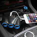 12-24V 3.1A 3 USB Ports & 3 Car Cigarette Lighter Sockets Car Charger, 12-24V 3.1A  With 23 USB