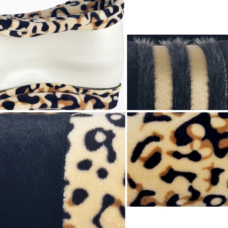 Leopard Grain Steering Wheel Cover, Adaptation Steering Wheel Diameter: 37-38 cm, 37-38cm Beige, 37-38cm Coffee, 37-38cm Magenta, 37-38cm Black