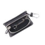 Universal Leather Carbon Fiber Texture Waist Hanging Zipper Wallets Key Holder Bag (No Include Key), Carbon Fiber Texture