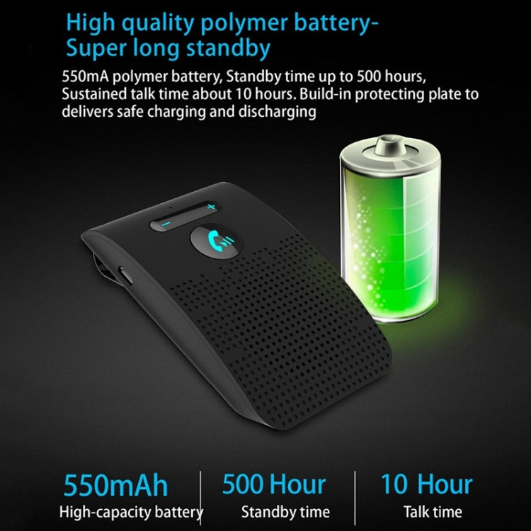 SP09 Multipoint Wireless Bluetooth V4.2 Freisprechanlage für das Auto, unterstützt Sprachausgabe und Vibrationssensor