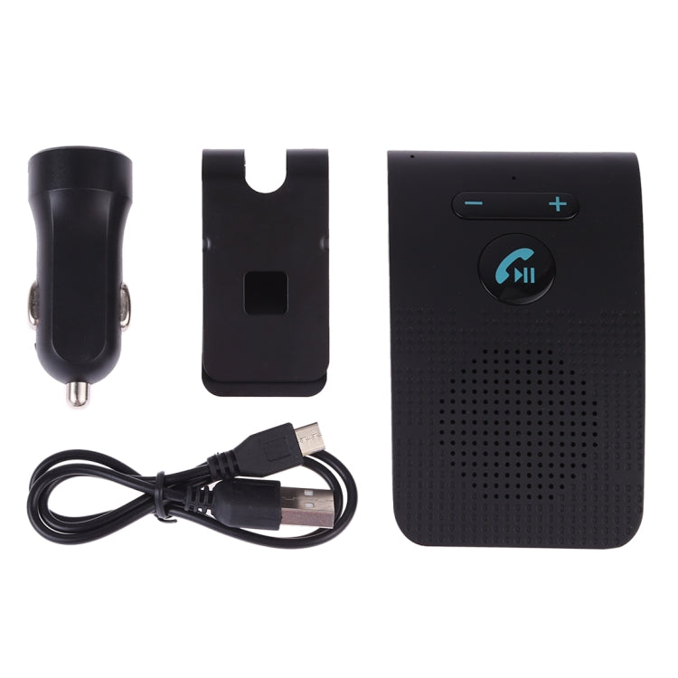 SP09 Multipoint Wireless Bluetooth V4.2 Freisprechanlage für das Auto, unterstützt Sprachausgabe und Vibrationssensor