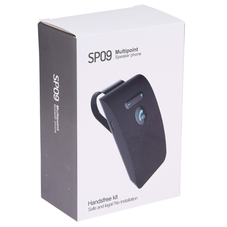 SP09 Multipoint Wireless Bluetooth V4.2 Freisprechanlage für das Auto, unterstützt Sprachausgabe und Vibrationssensor