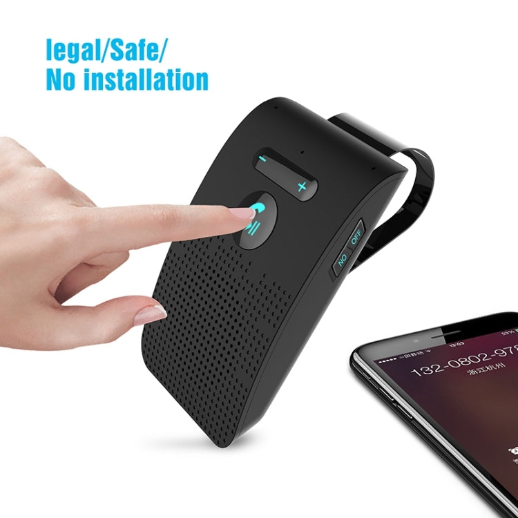 SP09 Multipoint Wireless Bluetooth V4.2 Freisprechanlage für das Auto, unterstützt Sprachausgabe und Vibrationssensor