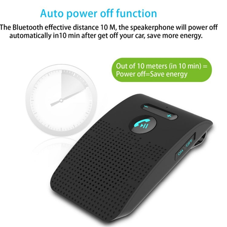 SP09 Multipoint Wireless Bluetooth V4.2 Freisprechanlage für das Auto, unterstützt Sprachausgabe und Vibrationssensor