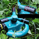 Garden Automatic Rotating Nozzle 360 Degree Rotary Automatic Sprinkler Garden Lawn Watering Nozzle,Applicable for 3/4 inch Water Pipes(Blue), 360 Degree Automatic Sprinkling 3
