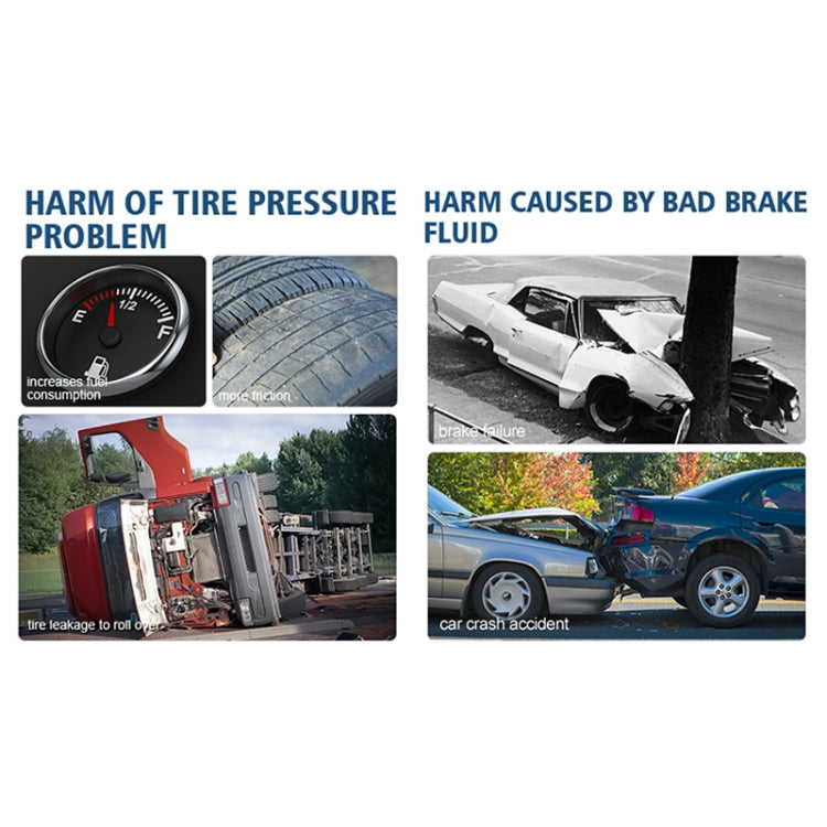 Car 2 in 1 Diagnostic Tool Brake Fluid Liquid Tire Pressure Tester, 2 in 1 Diagnostic Tool