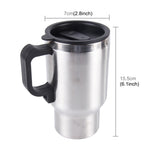 Stainless Steel Electric Smart Mug 12V Car Electric Kettle Heated Mug Car Coffee Cup With Charger Cigarette Lighter Heating Cup Kettle Vacuum Insulated Water Heater Mug, Smart Mug