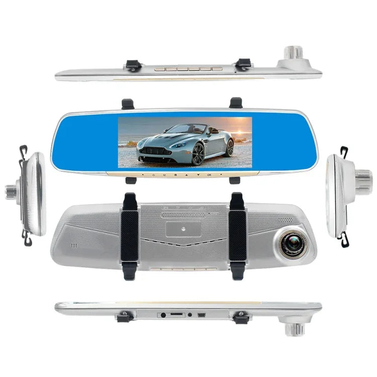 V100 7-Zoll-LCD-Touchscreen-Rückspiegel-Autorecorder mit separater Kamera, 170 Grad Weitwinkel, unterstützt Nachtsicht/Loop-Video/Bewegungserkennung/G-Sensor/TF-Karte, 7 Zoll