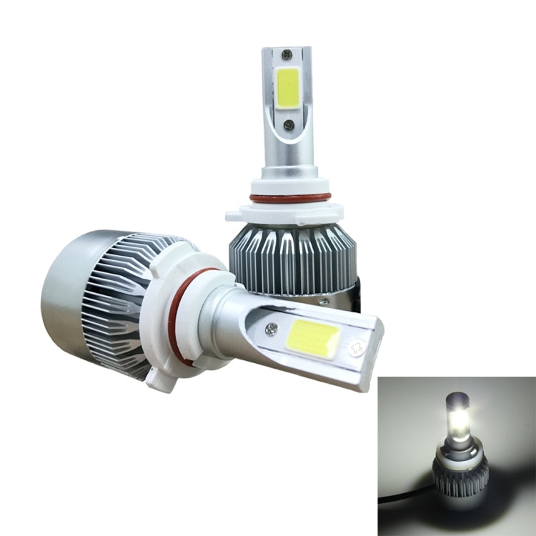 2 PCS C9 9006 18W 1800LM 6000K Waterproof IP68 Car Auto LED Headlight with 2 COB LED Lamps, DC 9-36V, 9006