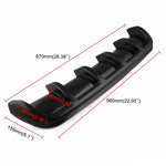 Universal Car Rear Bumper Lip Diffuser 6 Shark Fin Style Black ABS, Size: 67cm, Black