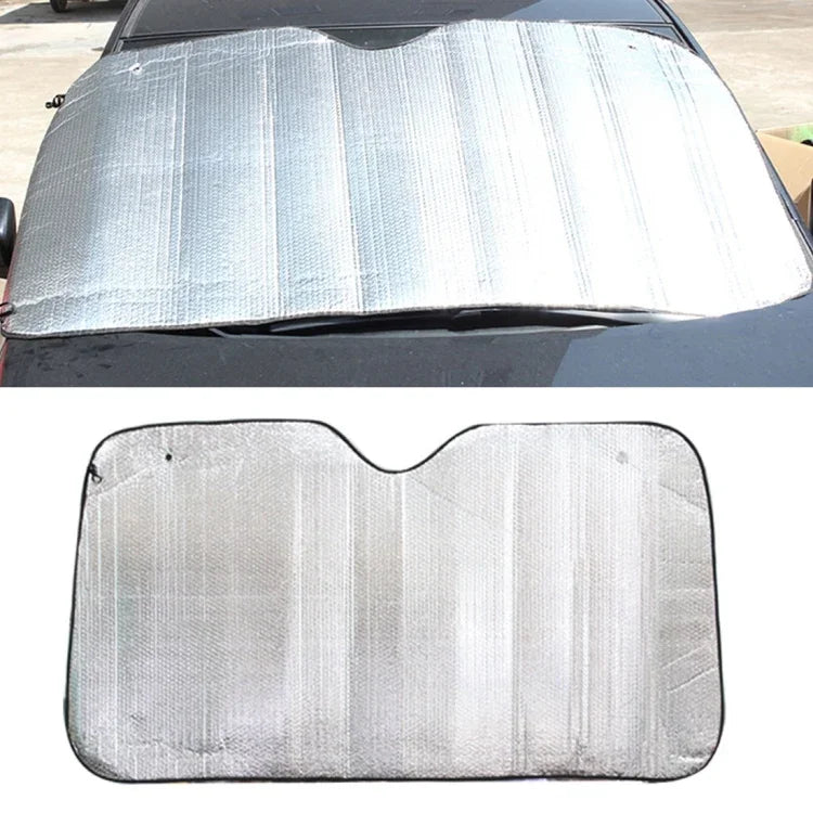 Silberne Aluminiumfolie Sonnenblende Auto Windschutzscheibe Visier Abdeckung Block Frontscheibe Sonnenschutz UV-Schutz, Größe: 130 x 60 cm, 130 x 60 cm