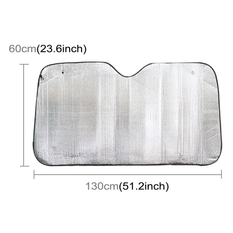 Silberne Aluminiumfolie Sonnenblende Auto Windschutzscheibe Visier Abdeckung Block Frontscheibe Sonnenschutz UV-Schutz, Größe: 130 x 60 cm, 130 x 60 cm