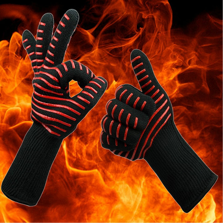 Silikon-Baumwoll-Mikrowellen-Ofenhandschuhe, Hitzebeständigkeit: 500 Grad C, Länge: 32 cm, Deyan, Deyan Rotstreifen