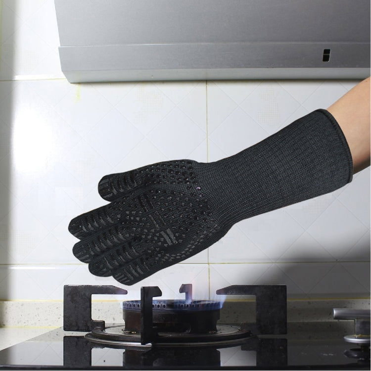 Silikon-Baumwoll-Mikrowellen-Ofenhandschuhe, Hitzebeständigkeit: 500 Grad C, Länge: 32 cm, Deyan, Deyan Rotstreifen