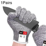 A Pair Cut-resistant Gardening Gloves HPPE Food-grade 5-Level Anti-cutting Anti-wear Safety Working Gloves, Size: S, Length: 20cm, Size: S/Black, Size: S/White