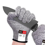 A Pair Cut-resistant Gardening Gloves HPPE Food-grade 5-Level Anti-cutting Anti-wear Safety Working Gloves, Size: L, Length: 24cm, Size: L/Black, Size: L/White