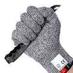 Ein Paar schnittfeste Gartenhandschuhe aus HPPE in Lebensmittelqualität mit 5-stufigem Schnittschutz und Verschleißschutz, Größe: XL, Länge: 26cm, Größe: XL/Schwarz, Größe: XL/Weiß