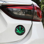 4 PCS Car-Styling Green Leaves Pattern Metal Wheel Hub Decorative Sticker, Diameter: 5.8cm, Green Leaves