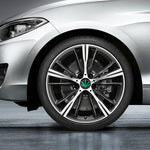 4 PCS Car-Styling Green Leaves Pattern Metal Wheel Hub Decorative Sticker, Diameter: 5.8cm, Green Leaves