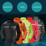 Durable Reflective Motorcycle Split Raincoat Pants Riding Bicycle Electric Bike Windproof Waterproof Rain Wear for Adult, Size: L(Red), Size: L