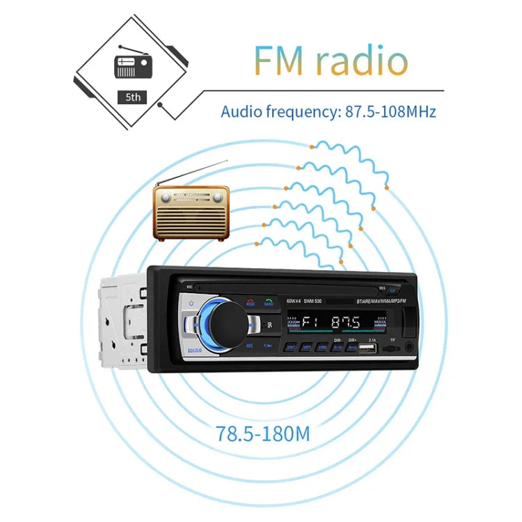 SWM-530 12V Universal Auto Doppel-USB-Ladegerät Radio Receiver MP3-Player, unterstützt FM & Bluetooth mit Fernbedienung, SWM-530