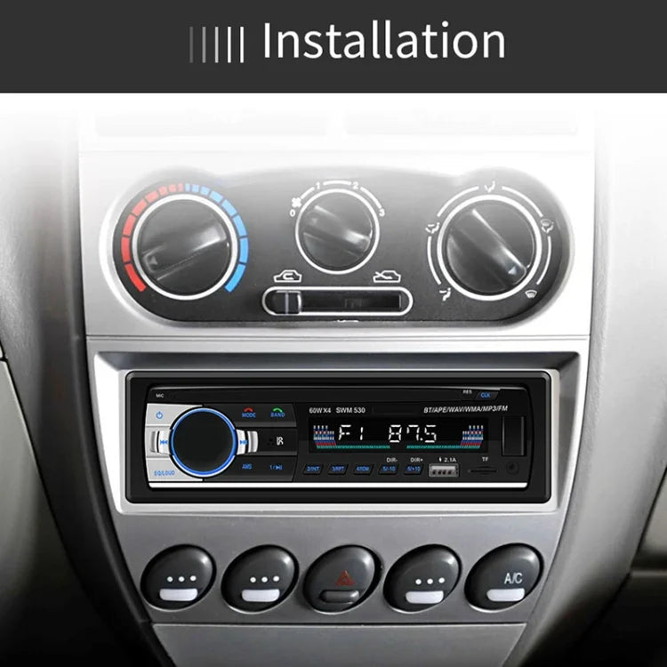 SWM-530 12V Universal Auto Doppel-USB-Ladegerät Radio Receiver MP3-Player, unterstützt FM & Bluetooth mit Fernbedienung, SWM-530