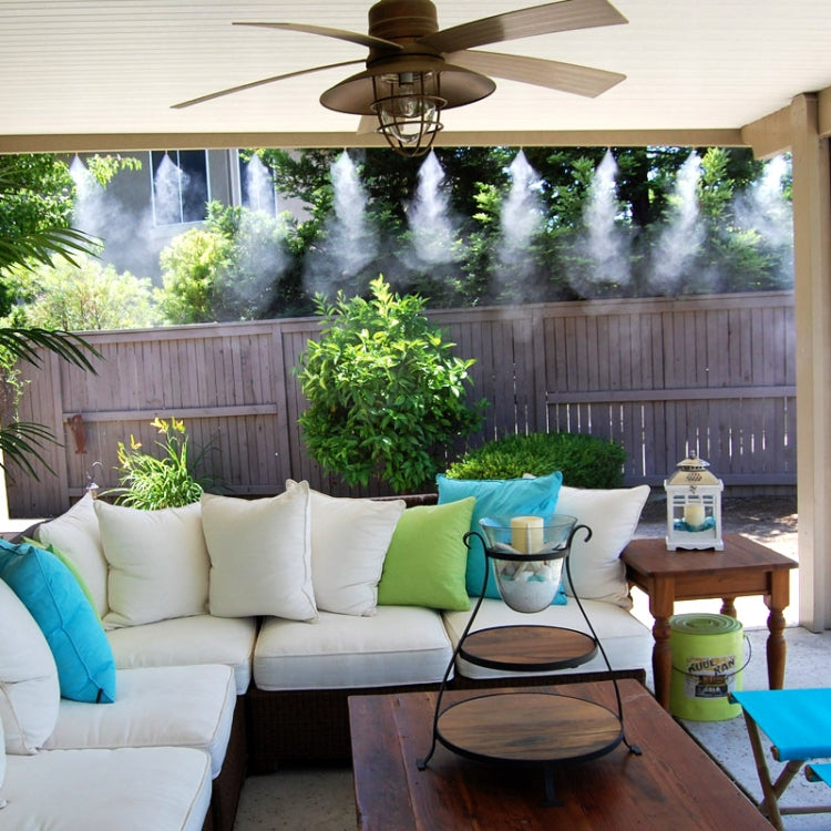 Outdoor Lawn Garden PE Hose Mist Watering Line Misting Cooling System with 16 x Mist Nozzles, Length: 12m, Length: 12m
