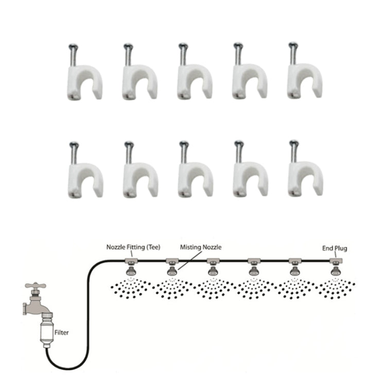 Outdoor Lawn Garden PE Hose Mist Watering Line Misting Cooling System with 16 x Mist Nozzles, Length: 12m, Length: 12m