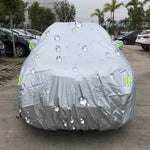 PEVA Anti-Staub Wasserdichte Sonnenschutz SUV-Autoabdeckung mit Warnstreifen, passend für Autos bis 5,1 m (199 Zoll) Länge, 199 Zoll (XL)
