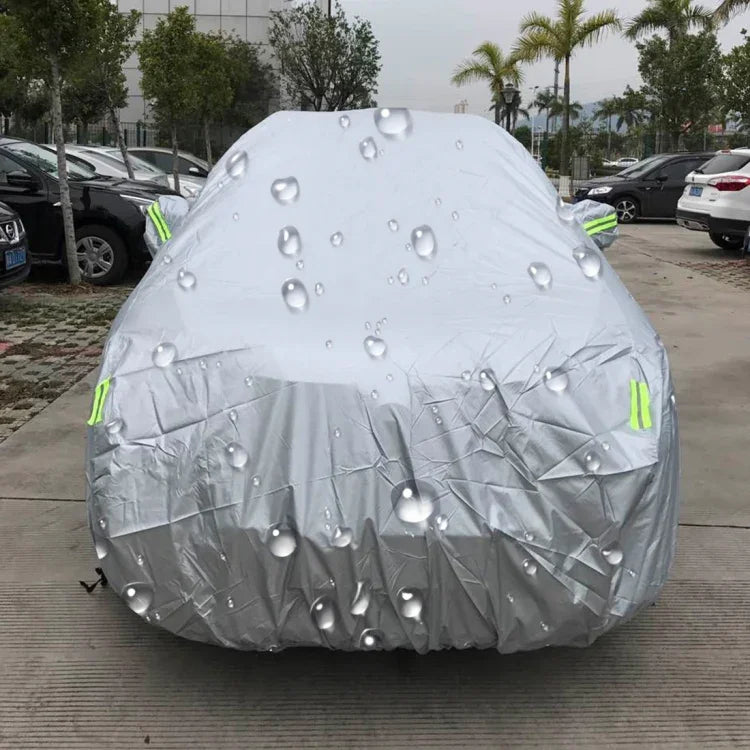 PEVA Anti-Staub Wasserdichte Sonnenschutz SUV-Autoabdeckung mit Warnstreifen, passend für Autos bis 5,1 m (199 Zoll) Länge, 199 Zoll (XL)