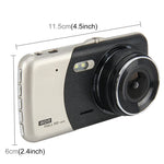 4 Zoll HD-Videoaufzeichnung HD Display Auto-Recorder mit separater F2.0 Kamera, 12 MP 170 Grad Weitwinkel/Rückfahrkamera-Loop-Aufzeichnung/G-Sensor-Aufzeichnung/WDR Full HD/Frontkamera 1080P/Rückkamera 720P/unterstützt 32G TF-Karte, 4 Zoll