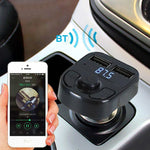 X8 Car MP3 Wireless Stereo Music Player Full Frequent FM Transmitter Wireless Car Charger Adapter with Dual USB Ports Digital Display Support U Disk and TF Card Wireless Headset for Mobile Phone, X8  3 in 1