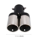 Universal Car Styling Stainless Steel Straight Double Outlets Exhaust Tail Muffler Tip Pipe, Straight Double