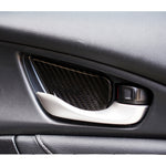 Carbon Fiber Inner Door Handle Bowl Cover Trim Decals Decorative Sticker for Honda Civic 10th Gen, Inner Door Bowl