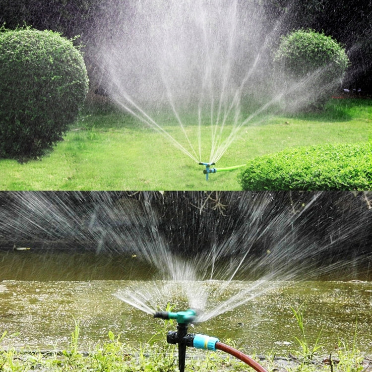 Automatic 360 Rotating Adjustable Garden Water Sprinklers Lawn Irrigation System with 3 Arm Sprayers and Spike Base, 360 Rotating Water Sprinkler (Blue), 360 Rotating Water Sprinkler (Green)