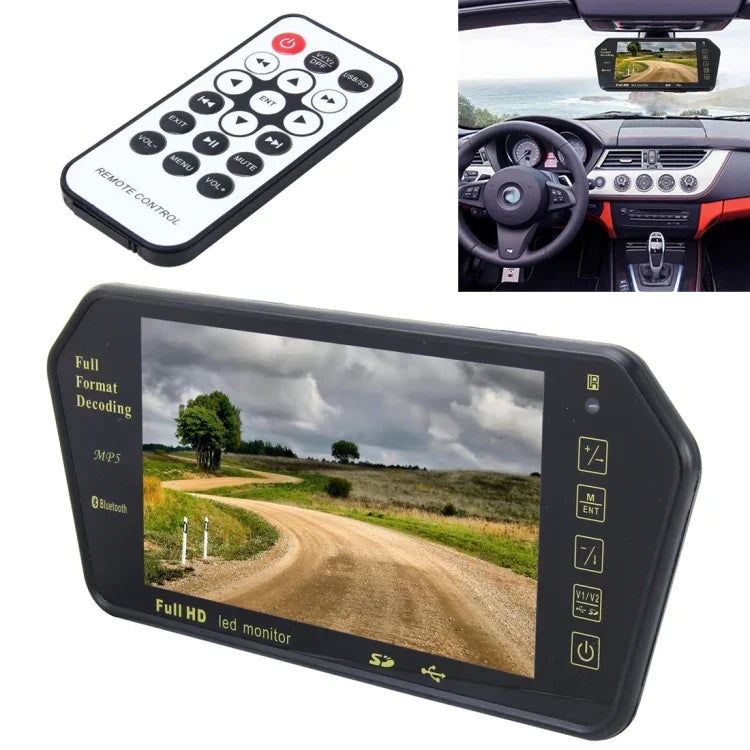 7 Zoll 480*234 Rückansicht TFT-LCD Farb-Auto-Monitor mit Bluetooth MP5 Player, Unterstützung der automatischen Bildschirmanzeige beim Rückwärtsfahren, 7 Zoll 480*234
