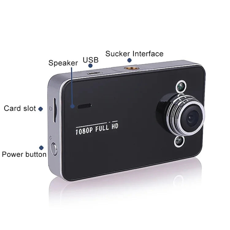 K6000 2,3 Zoll 90-Grad-Weitwinkel Full HD 720P Auto-Video-DVR, unterstützt TF-Karten (max. 32 GB) / Bewegungserkennung, mit 2 Nachtsicht-Fülllichtern, K6000