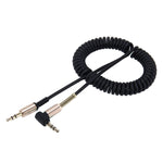 3,5mm 3-poliger Stecker zu Stecker Audio AUX einziehbares Spiralkabel, Länge: 1,5m, Länge: 1,5m (Schwarz), Länge: 1,5m (Rot)