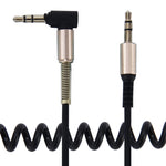 3,5mm 3-poliger Stecker zu Stecker Audio AUX einziehbares Spiralkabel, Länge: 1,5m, Länge: 1,5m (Schwarz), Länge: 1,5m (Rot)