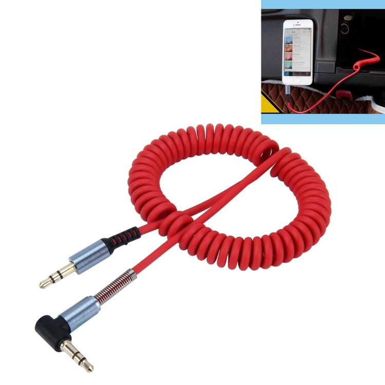 3,5mm 3-poliger Stecker zu Stecker Audio AUX einziehbares Spiralkabel, Länge: 1,5m, Länge: 1,5m (Schwarz), Länge: 1,5m (Rot)