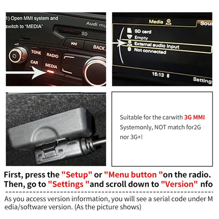 Car MMI 3G AMI Bluetooth Audio Cable Wiring Harness for Audi Q5 A5 A7 R7 S5 Q7 A6L A8L A4L, For Audi A6L / A8L