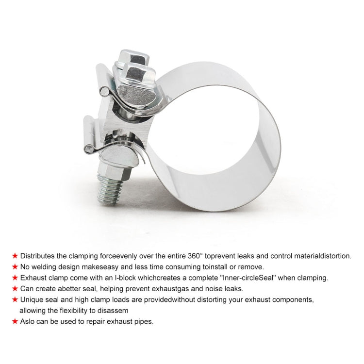 3 inch Car Turbo Exhaust Downpipe Stainless Steel Lap Joint Band Clamp, 3 inch