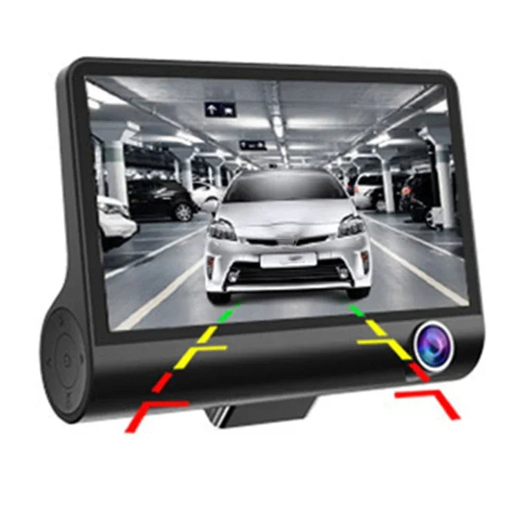 4,0 Zoll IPS-Bildschirm 5,0 Megapixel 170 Grad Weitwinkel Full HD 1080P 3 Kanäle Video Auto DVR, unterstützt Nachtsicht-Fülllicht / Rückfahrvisualisierung / TF-Karte (max. 32 GB) / G-Sensor / Bewegungserkennung, 170 Grad