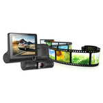 4,0 Zoll IPS-Bildschirm 5,0 Megapixel 170 Grad Weitwinkel Full HD 1080P 3 Kanäle Video Auto DVR, unterstützt Nachtsicht-Fülllicht / Rückfahrvisualisierung / TF-Karte (max. 32 GB) / G-Sensor / Bewegungserkennung, 170 Grad