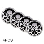 4 PCS Car-Styling Skull Pattern Wheel Hub Decorative Sticker, Diameter: 5.8cm, Skull Pattern