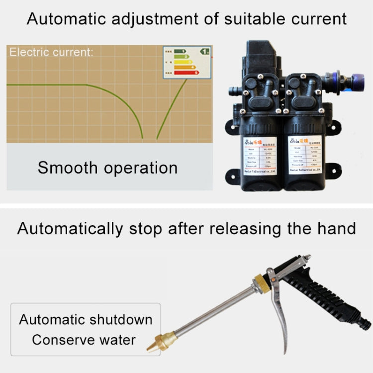 DC 12V Portable Double Pump High Pressure Outdoor Car Cigarette Lighter Washing Machine Vehicle Washing Tools, Double Pump