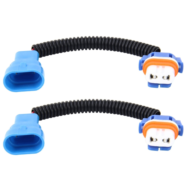2 PCS 9005 Car HID Xenon Headlight Male to Female Conversion Cable with Ceramic Adapter Socket, 9005