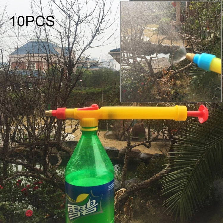 10 Stück Hochdruck-Sprühgerät für Plastikflaschengetränke, Kolbensprüher für Colaflaschen, manuelles Drucksprühgerät, zufällige Farblieferung, 10 Stück