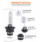 2 PCS D4R 35W 3800 LM 4300K HID Bulbs Xenon Lights Lamps, DC 12V, D4R