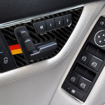 2 PCS German Flag Car Carbon Fiber Seat Adjustment Panel Decorative Sticker for Mercedes-Benz W204 2007-2013, Seat Adjustment